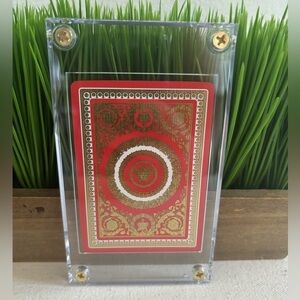 Versace baroque-print playing card| 3 of Spade